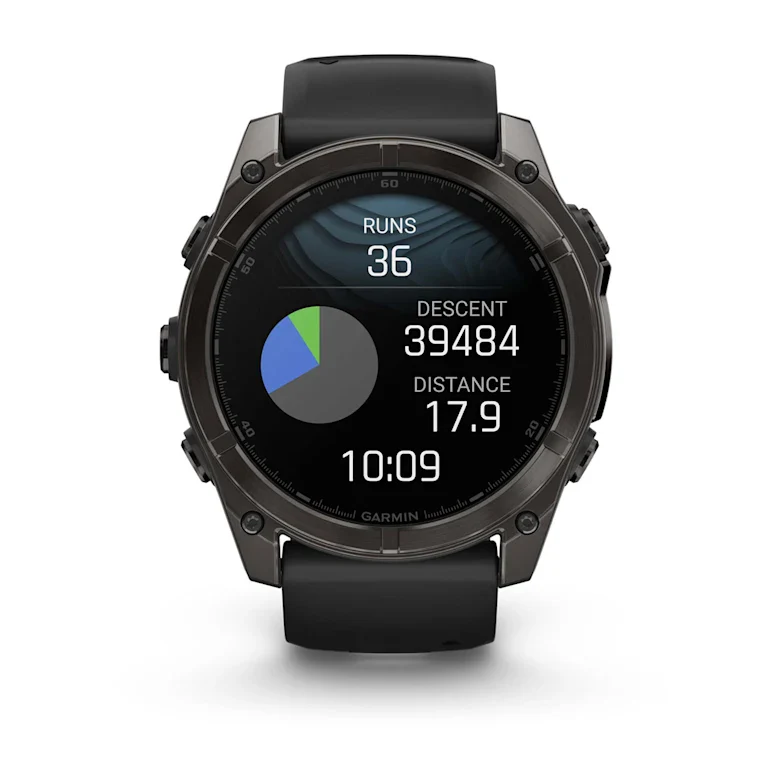 Fenix 8  51mm,  AMOLED, Sapphire, Carbon Gray DLC Titanium with Black/Pebble Gray Silicone Band, NA - Image 10
