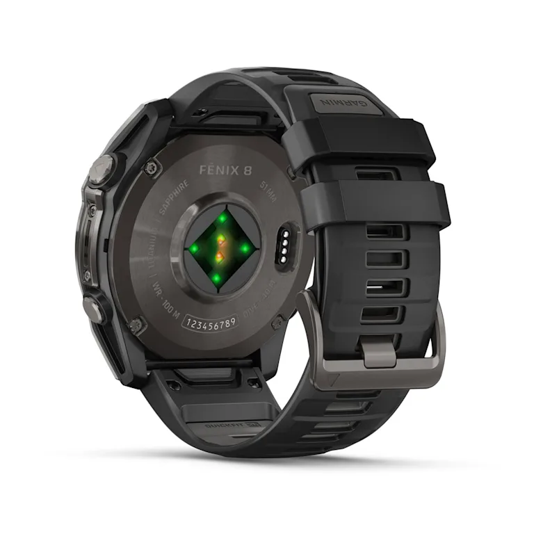 Fenix 8  51mm,  AMOLED, Sapphire, Carbon Gray DLC Titanium with Black/Pebble Gray Silicone Band, NA - Image 12