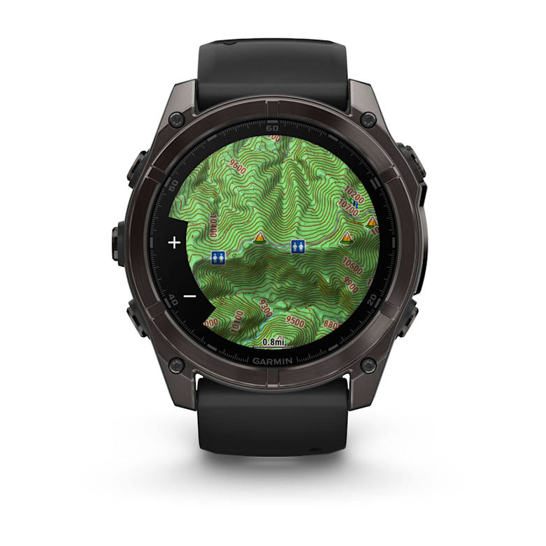 Fenix 8  51mm,  AMOLED, Sapphire, Carbon Gray DLC Titanium with Black/Pebble Gray Silicone Band, NA - Image 7