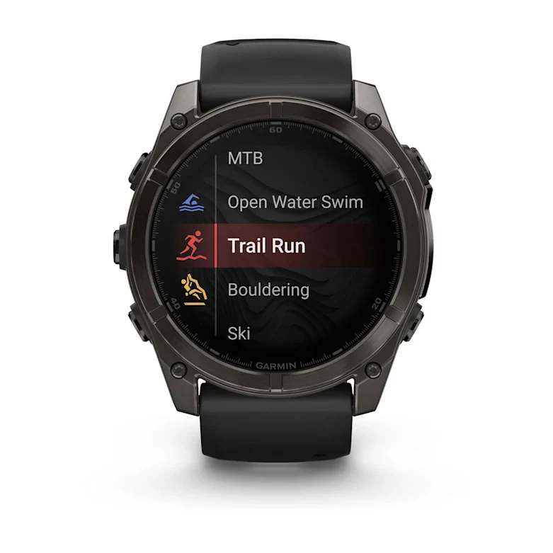 Fenix 8  51mm,  AMOLED, Sapphire, Carbon Gray DLC Titanium with Black/Pebble Gray Silicone Band, NA - Image 8