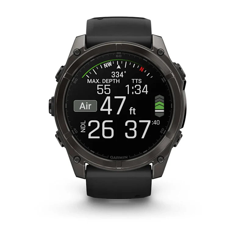 Fenix 8  51mm,  AMOLED, Sapphire, Carbon Gray DLC Titanium with Black/Pebble Gray Silicone Band, NA - Image 9