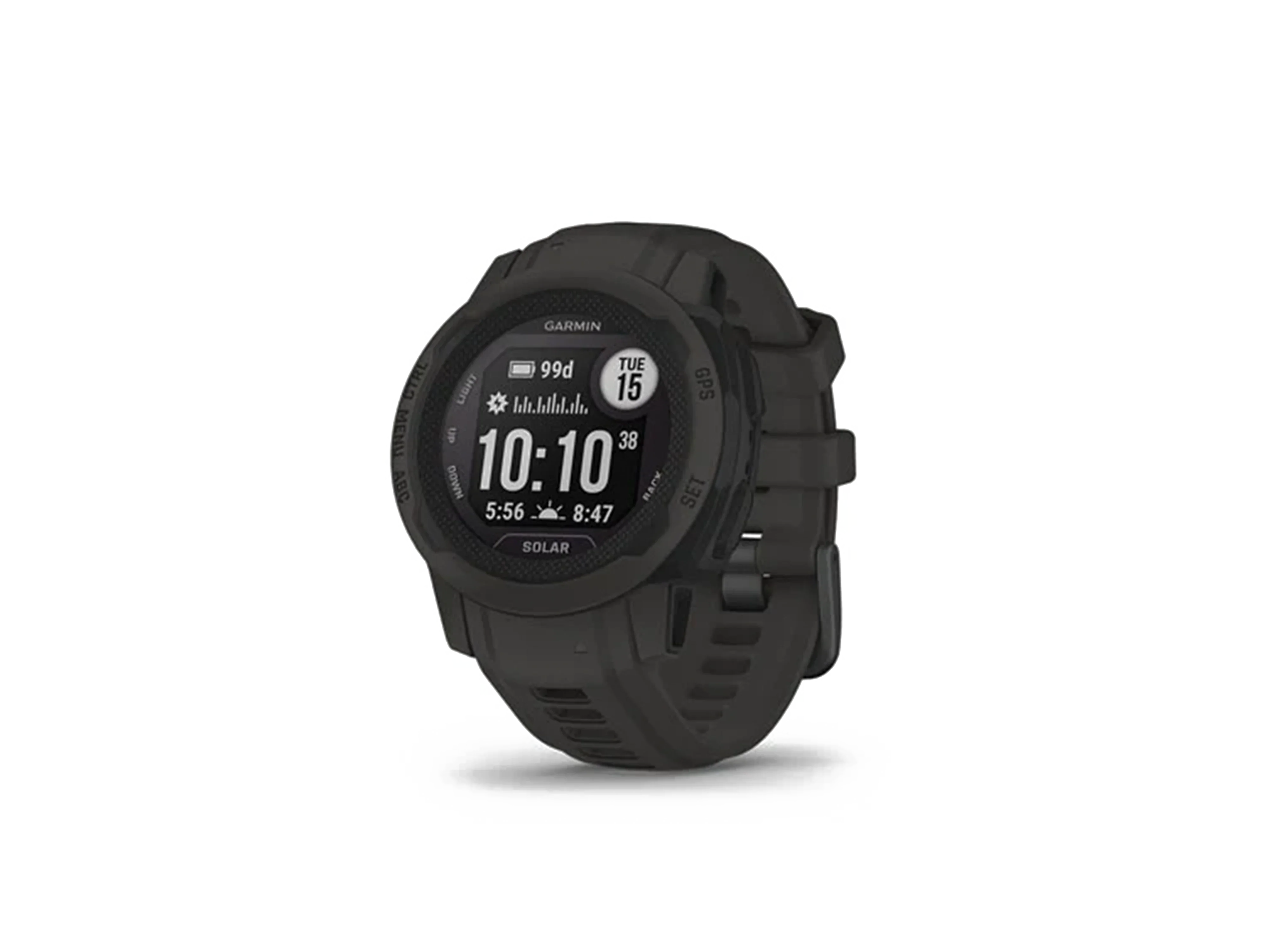 Garmin, Instinct 2S Solar, Watch, Watch Color: Graphite, Wristband: Graphite - Silicone, 010-02564-10