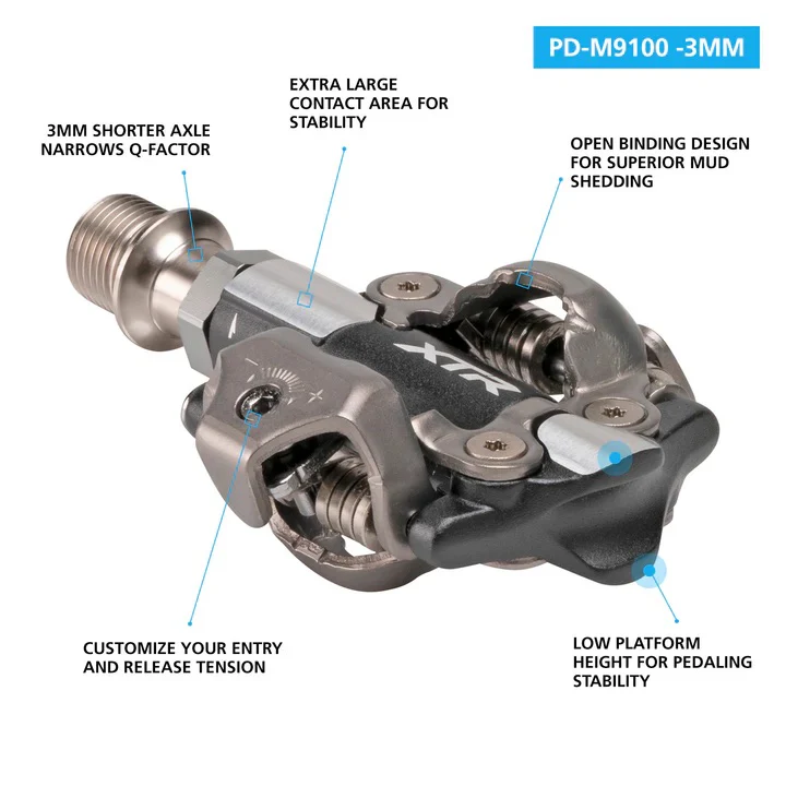 PEDAL, PD-M9100, XTR, SPD PEDAL, 3MM SHORTER, W/CLEAT - Image 5