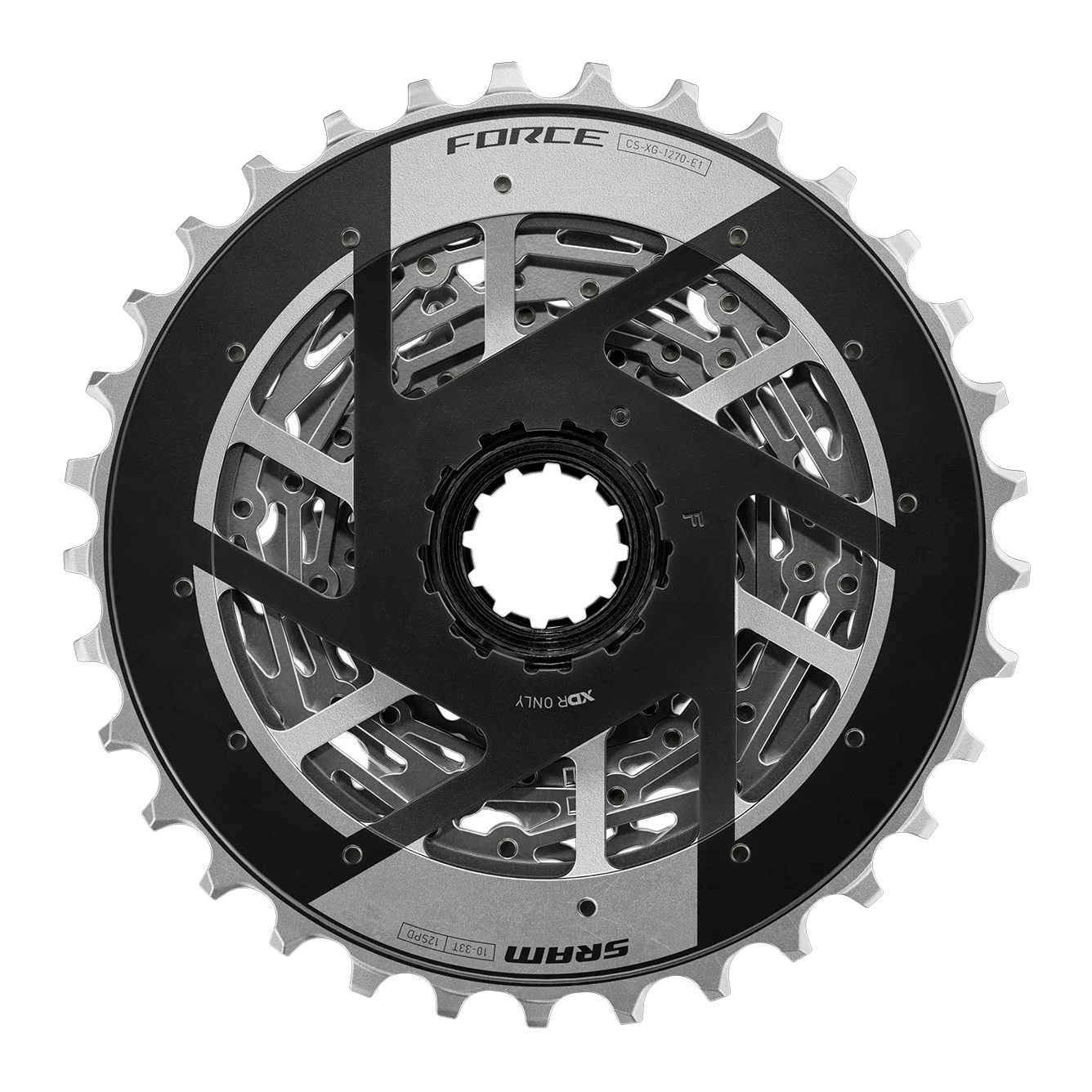 SRAM Force XG-1270 Cassette - 12-Speed, 10-33t, Silver, For XDR Driver Body, E1 - Image 5